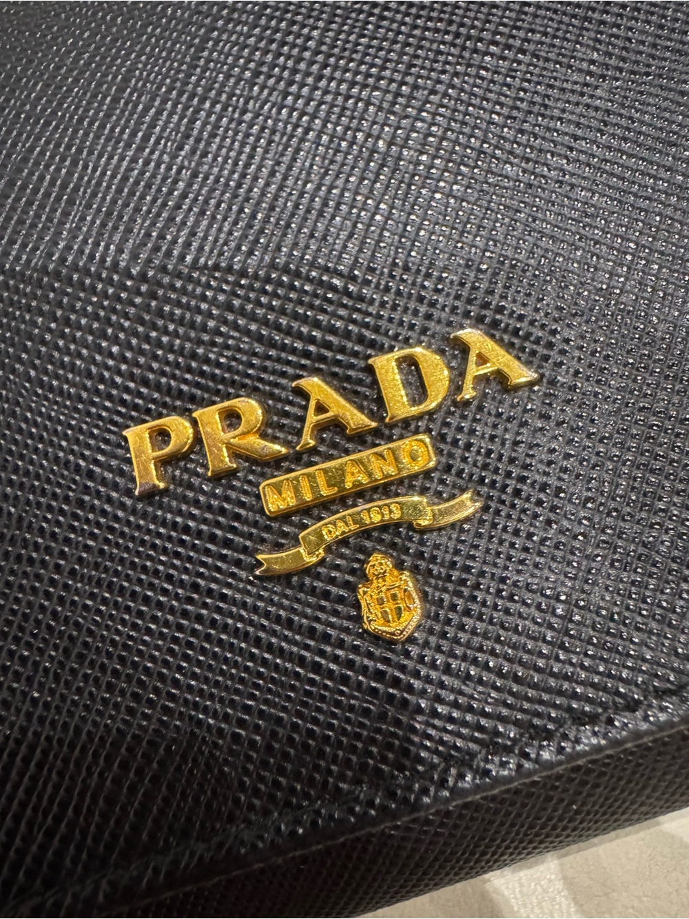[Authentic] Prada Black Saffiano Leather Wallet on Chain with Gold Hardware - Picture 3 of 15